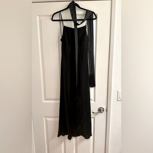 SATIN EFFECT SLIP DRESS ZARA with scarf